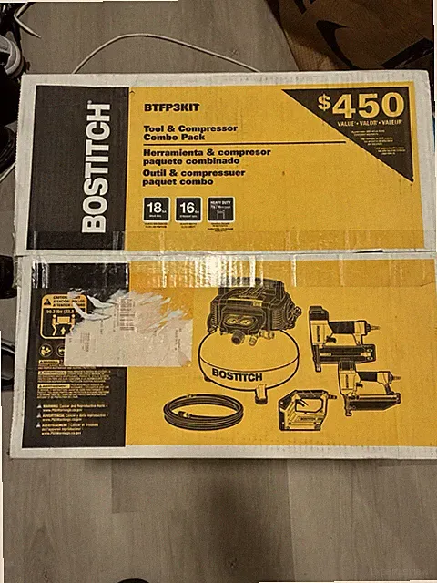 Bostitch Air Compressor Combo Kit, 3-Tool (BTFP3KIT) 21.1 x 19.5 x 18 inches NIB