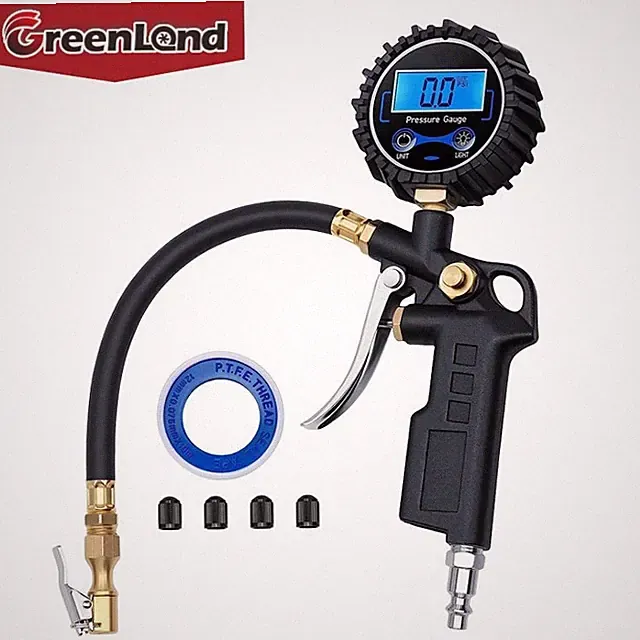 Digital Tire Pressure Gauge w/ Inflator 3-250 PSI Air Chuck Quick Connect