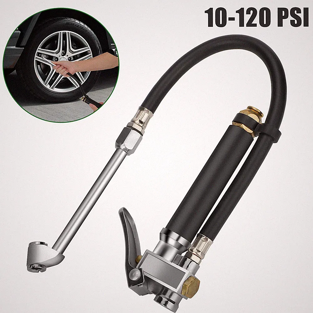 Tire Inflator with Pressure Gauge 120 PSI Dual Head Chuck Air Chuck Compressor