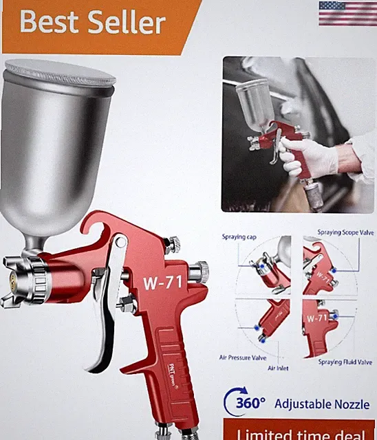 Versatile 400CC Gravity Feed Spray Gun with 1.5mm Nozzle for Precision Painting